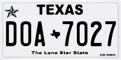 TX license plate DOA7027