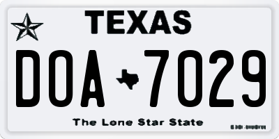TX license plate DOA7029