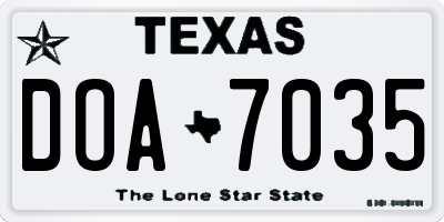 TX license plate DOA7035