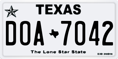 TX license plate DOA7042