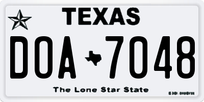 TX license plate DOA7048