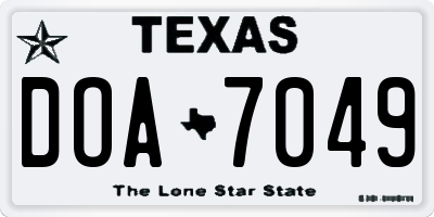 TX license plate DOA7049