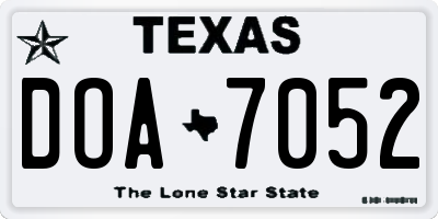 TX license plate DOA7052