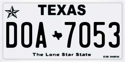 TX license plate DOA7053