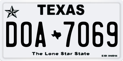 TX license plate DOA7069