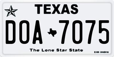 TX license plate DOA7075