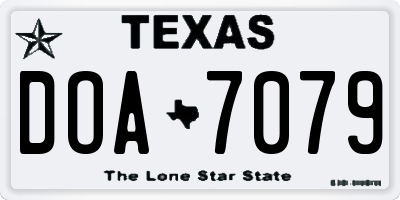 TX license plate DOA7079