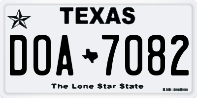 TX license plate DOA7082