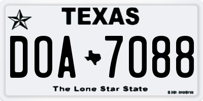 TX license plate DOA7088