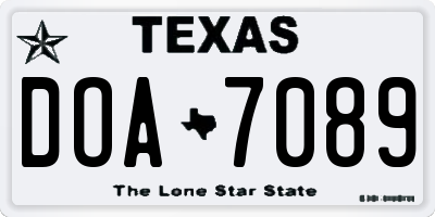 TX license plate DOA7089