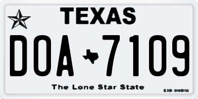 TX license plate DOA7109