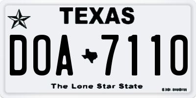 TX license plate DOA7110