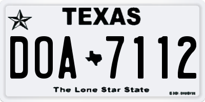 TX license plate DOA7112
