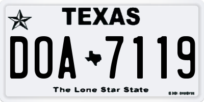 TX license plate DOA7119