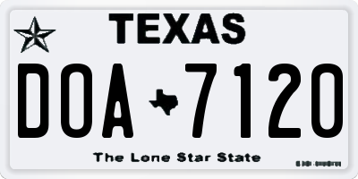 TX license plate DOA7120