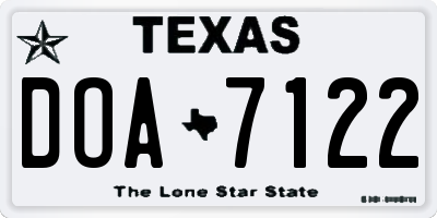 TX license plate DOA7122