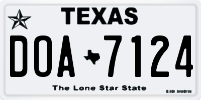 TX license plate DOA7124
