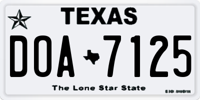 TX license plate DOA7125