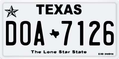 TX license plate DOA7126