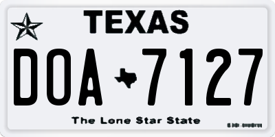 TX license plate DOA7127