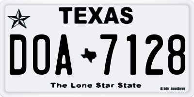 TX license plate DOA7128