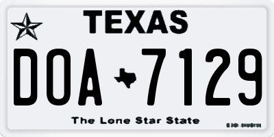 TX license plate DOA7129