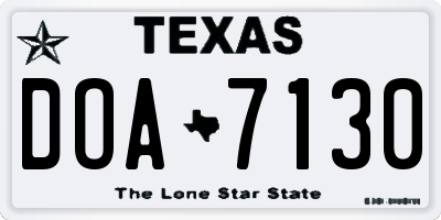 TX license plate DOA7130