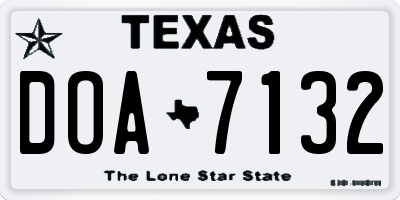 TX license plate DOA7132