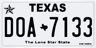 TX license plate DOA7133