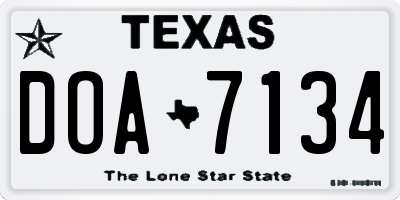 TX license plate DOA7134