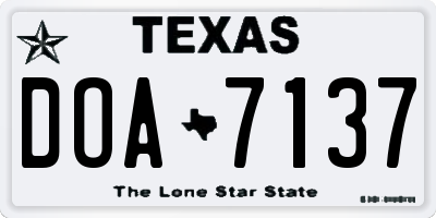 TX license plate DOA7137