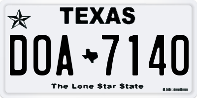 TX license plate DOA7140