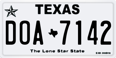 TX license plate DOA7142