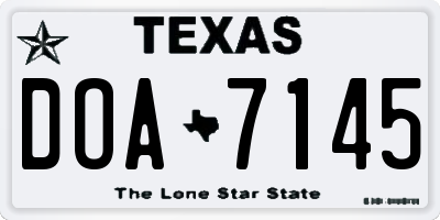 TX license plate DOA7145