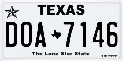TX license plate DOA7146