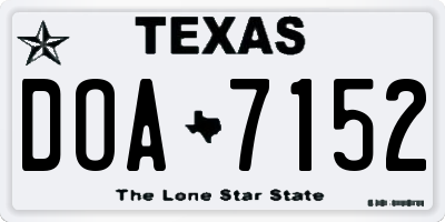TX license plate DOA7152