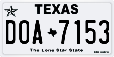 TX license plate DOA7153