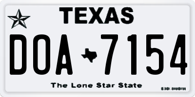 TX license plate DOA7154