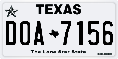 TX license plate DOA7156