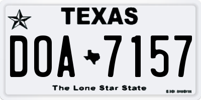 TX license plate DOA7157