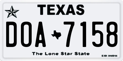 TX license plate DOA7158