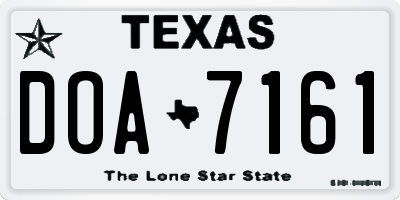 TX license plate DOA7161