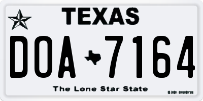 TX license plate DOA7164