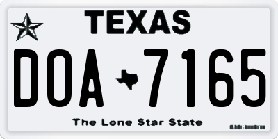 TX license plate DOA7165