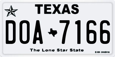 TX license plate DOA7166