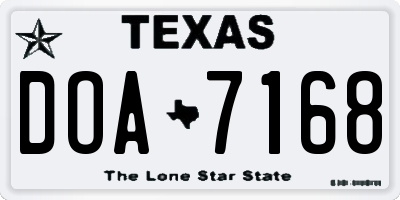 TX license plate DOA7168