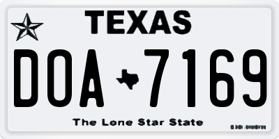 TX license plate DOA7169