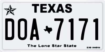 TX license plate DOA7171