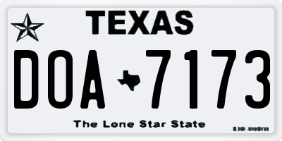 TX license plate DOA7173