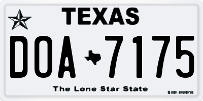 TX license plate DOA7175